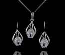 480/234 komplet srebrny łezki z cyrkoniami