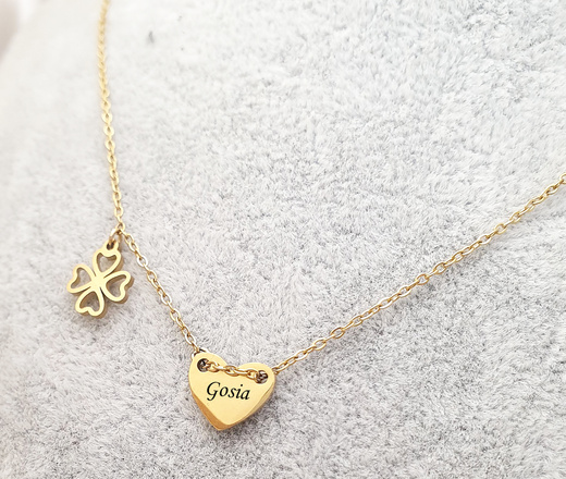 Naszyjnik z grawerunkiem z pozłacanej stali szlachetnej 1791