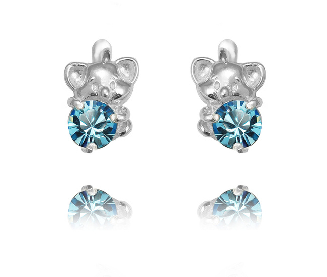 113/9 Kolczyki srebrne 925 misie z angielskim zapięciem