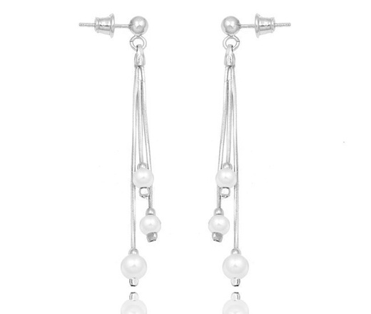 1268 naszyjnik srebrny 925 potrójny perełki