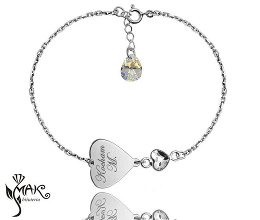 NK665 NASZYJNIK Z GRAWERUNKIEM SERCE Swarovski