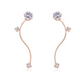 Kol 599/616 KOLCZYKI długie z krystalicznymi cyrkoniami, różowe złoto