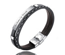 599/994 męska bransoletka z grawerem skórzana podwójna