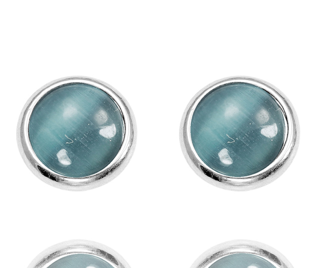 Błękitne kolczyki z kamieniem naturalnym ze stali szlachtnej 1778