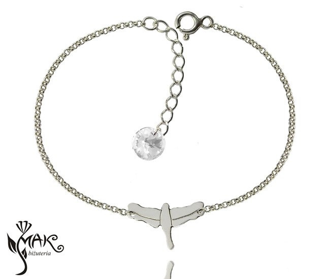 BR772 BRANSOLETKA ważka srebro 925 Swarovski Elements CELEBRYTKA