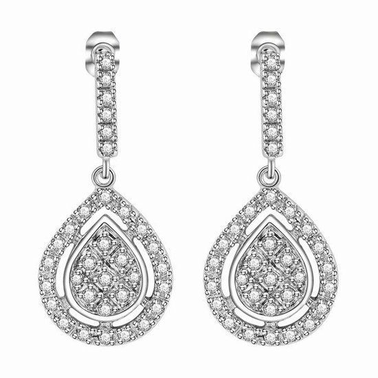 Kol599/815 KOLCZYKI ślubne łezki wysadzane cyrkoniami