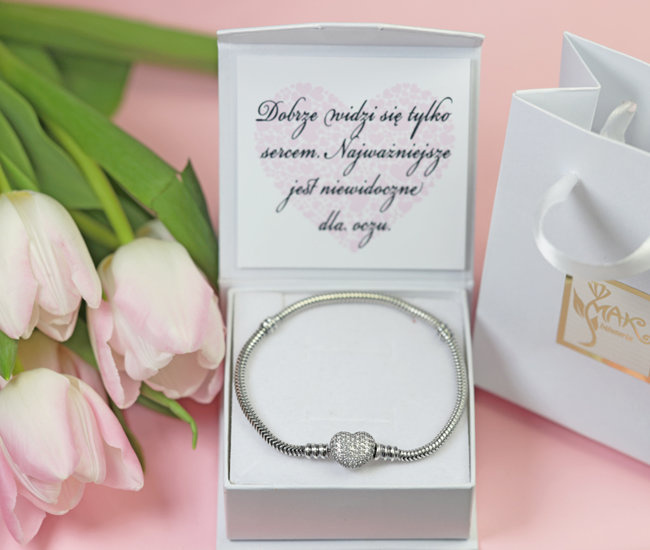 114/15 bransoletka srebrna 925 modułowa na klips 19 cm