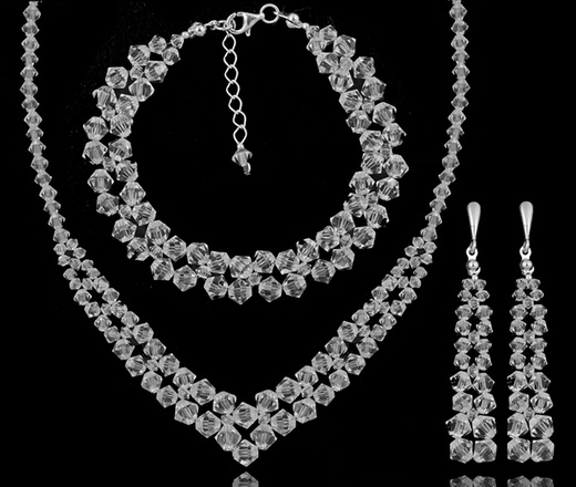 1298 kolczyki srebrne 925 eleganckie na ślub Crystal