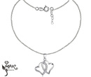 Nk916 naszyjnik połączone serduszka dla zakochanych