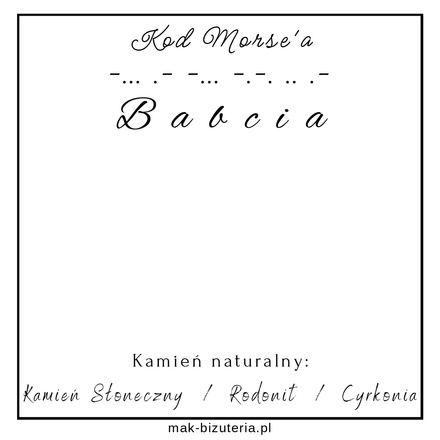 1746/9 bransoletka z kamieniami naturalnymi kod Morse'a dla babci zestaw