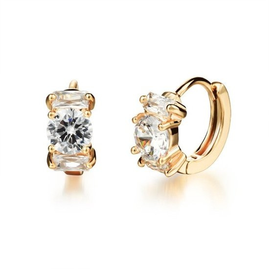 Kol 599/497 kolczyki  żółte złoto wysadzane cyrkoniam7