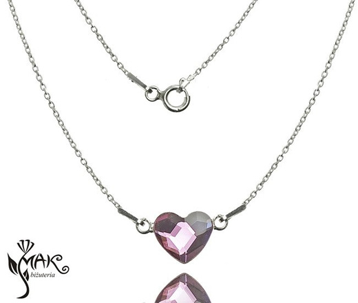 NK552 NASZYJNIK SWAROVSKI 10 MM crystal antiqupink