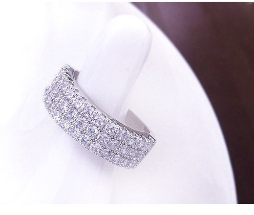 P599/442 PIERŚCIONEK obrączka cyrkonie roz. 17