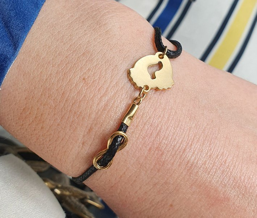 1121 bransoletka grawerowana ze złotymi stopkami, infinity nieskończoność