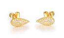 Kol 599/513 kolczyki żółte złoto, wysadzane cyrkoniami