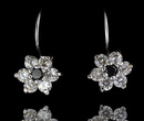 480/243  kolczyki srebrne kwiatki z czarnymi cyrkoniami