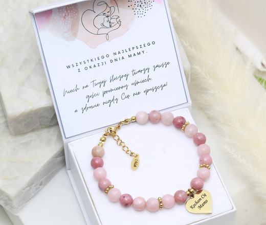 Bransoletka dla mamy z grawerem kamienie naturalne 1794/3
