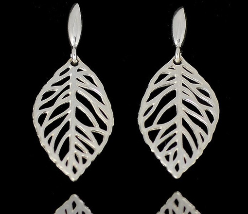 480/94 kolczyki srebrne duże liście