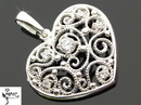 W252 WISIOREK SREBRO ażurowe serca DUŻE