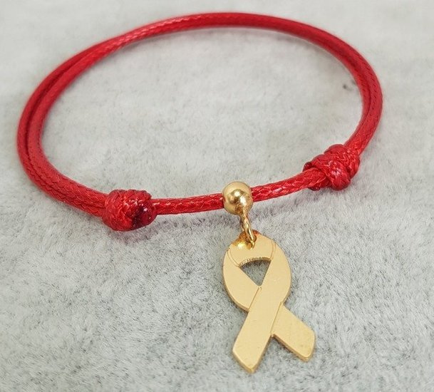 1044 BRANSOLETKA Z GRAWEREM wstążka amazonka amazonki złota na sznureczku