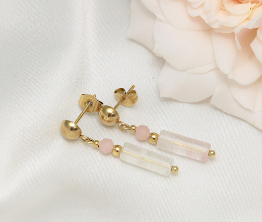 Bransoletka grawerowana z opalem różowym i agatem arbuzowym 1847