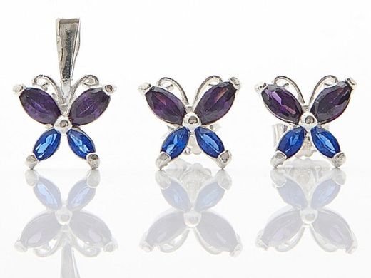 W231 WISIOREK SREBRO MOTYLKI.