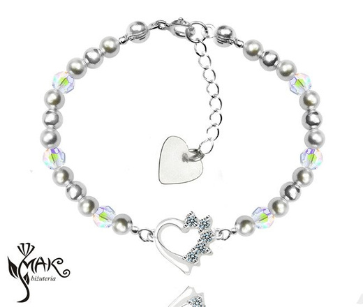 927/7 komplet Swarovski Elements srebro 925 urodziny komunia