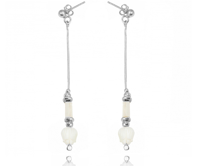 1512 kolczyki srebrne 925 z tulipanem