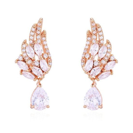 Kol 599/919 kolczyki ślubne pozłacane skrzydła anioła