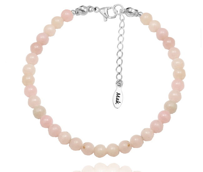 1728/8 bransoletka srebrna 925 z opalem różowym kamień naturalny