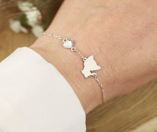 1420 bransoletka srebrna 925 grawerowana z grawerem piesek kotek