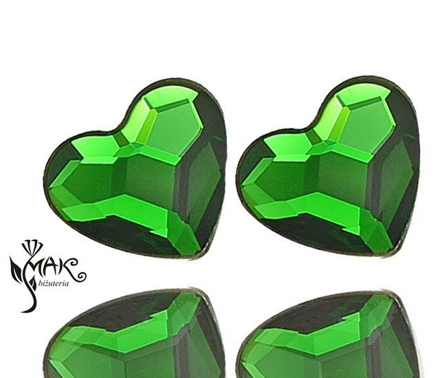 KOL552 KOLCZYKI SWAROVSKI SZTYFT 10 MM dark moss green