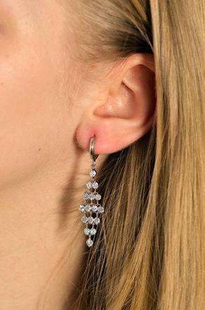 Kol 599/237 KOLCZYKI kryształy białe złoto crystal