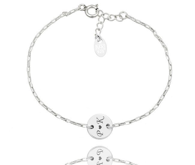 1273 bransoletka grawerowana srebrna 925  kółeczko