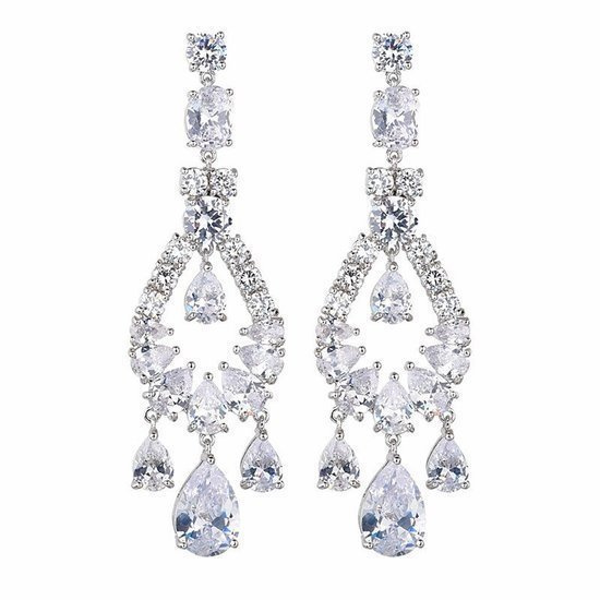 Kol 599/969 Kolczyki na ślub, długie z cyrkoniami