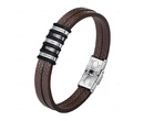 599/1139 męska bransoletka z grawerem skórzana brązowa