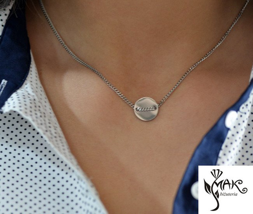 NK726 NASZYJNIK z GRAWEREM LASEROWYM kółeczko