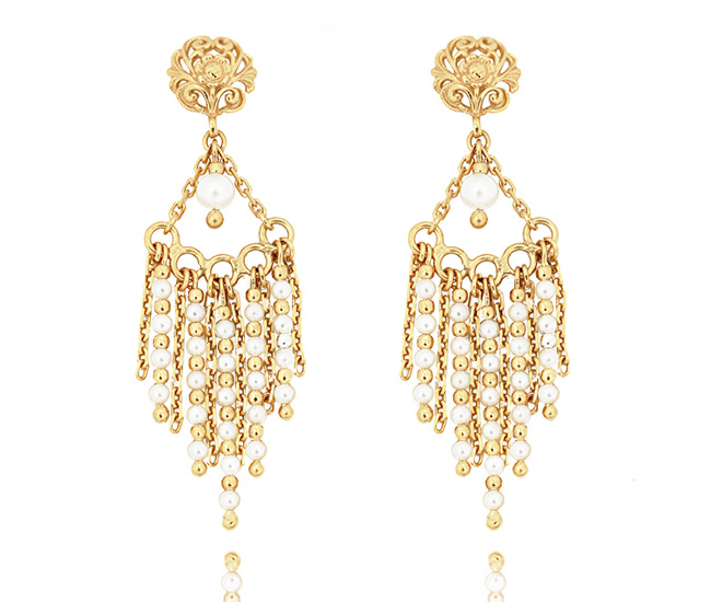 1497 kolczyki srebrne 925 pozłacane z perełkami na ślub