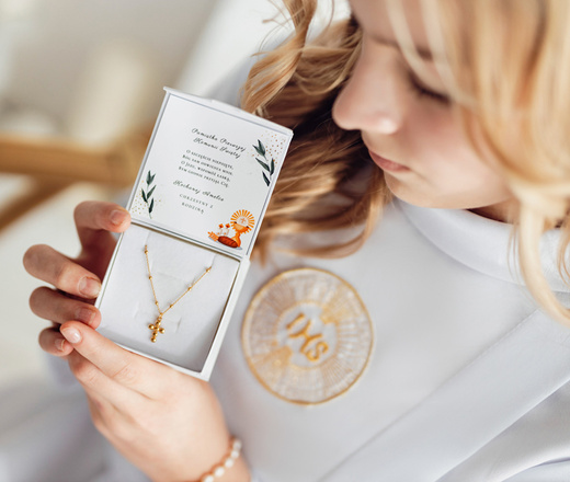 naszyjnik pozłacany 1756 srebro 925 z krzyżykiem