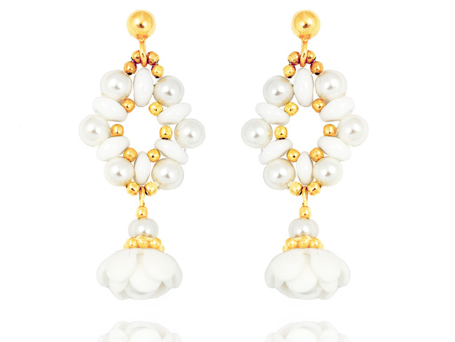 1501 kolczyki srebrne 925 pozłacane z perełkami na ślub