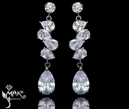 Kpl700 komplet ślubny, biżuteria ślubna z cyrkoniami b599/427 k686/12