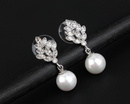 KOL 599/868 KOLCZYKI srebrne wysadzane cyrkoniami z perłą