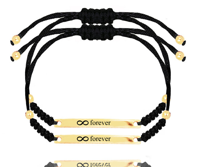 1331 bransoletki s. 925  pozłacane z grawerem dla pary