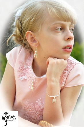 927/5 komplet Swarovski Elements srebro 925 urodziny komunia