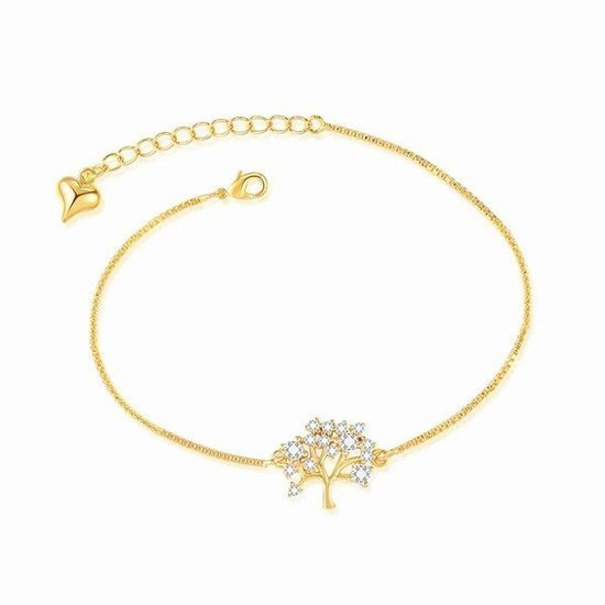 Br 599/770 BRANSOLETKA drzewko szczęścia, wysadzana cyrkoniami