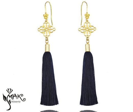 Kol953 Kolczyki frędzle chwosty rozmiar z ażurem - kolory do wyboru