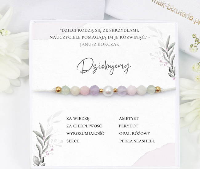 Zestaw dla nauczyciela bransoletka z kamienie naturalne 1865/1