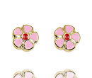 kolczyki dla dziewczynki różowy kwiatuszek z emalią 1777/1