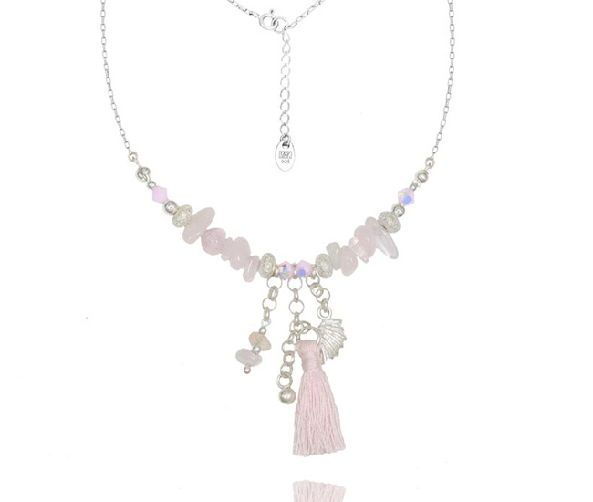 1383/15 naszyjnik srebrny 925 jasny róż