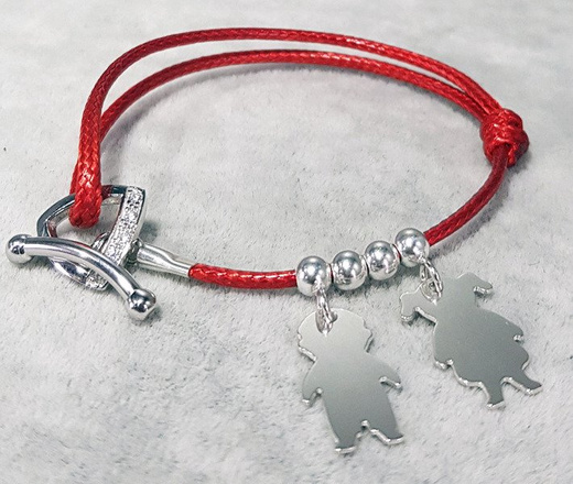 BR1015 BRANSOLETKA Z GRAWEREM, SREBRO 925 chłopczyk dziewczynka